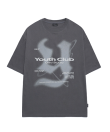 Y 로고 오버핏 티셔츠 - LIGHT CHARCOAL
