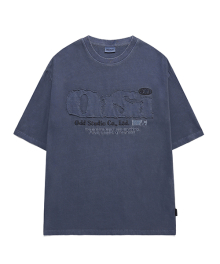 ODSD 피그먼트 데미지 티셔츠 - NAVY