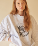 코르카(CORCA) Rose Graphic Sweat Shirts Melange Grey