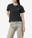 메종 키츠네(MAISON KITSUNE) 여성 폭스 헤드 패치 레귤러 반소매 티셔츠 - 블랙 / LW00105KJ0008P199