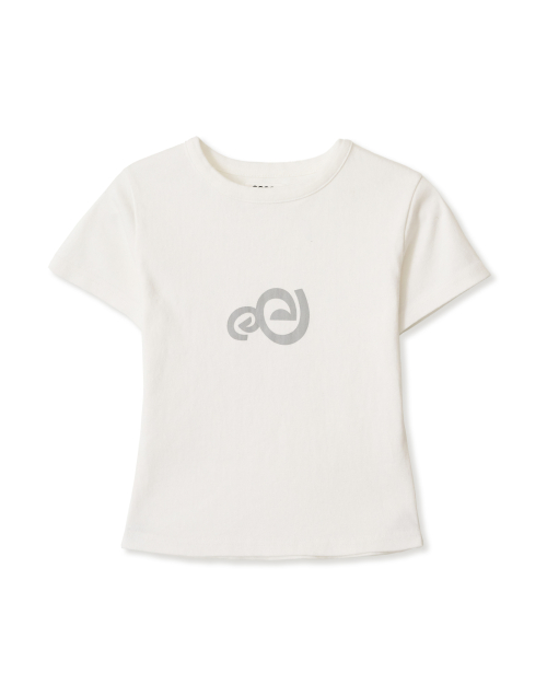 Tシャツ・カットソー AEAE SPIRAL LOGO CROP TSHIRTS WHITE 에이이에이이(AEAE) SPIRAL LOGO CROP T-SHIRTS [WHITE
