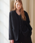 코르카(CORCA) Merino Wool Tweed Jacket Black