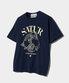 카프리 시트론 드로잉 썸머 그래픽 반팔 티셔츠 선셋 네이비
