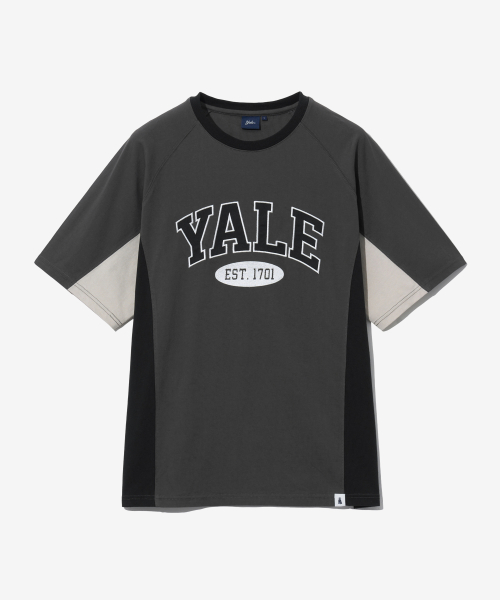 ☆YALE☆ 2 TONE ARCH TSHIRT BLACK YD01SS1011BK / YEM1SS306AB 예일(YALE) MULTI COLOR 2 TONE ARCH T-SHIRT CHARCOAL - 사이즈