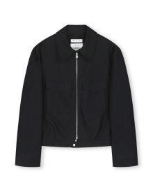[Fabric From JAPAN]MOLE SKIN MILITARY ZIP-UP JACKET BLACK