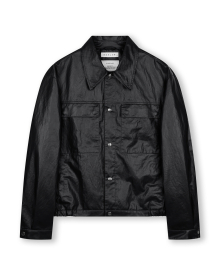 COATED TRUCKER JACKET BLACK