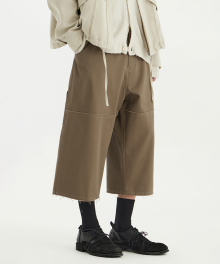 Double Knee Half Pants - Brown