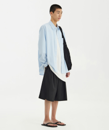 Cut-Off Loosed Shirt - Light Blue