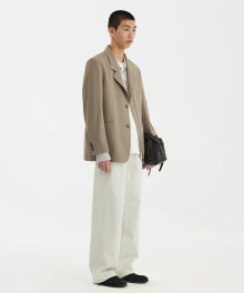 Notched Collar Jacket - Biege