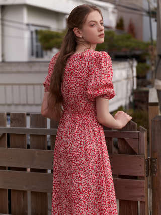 리엘(RE L) Monet pattern dress (red)