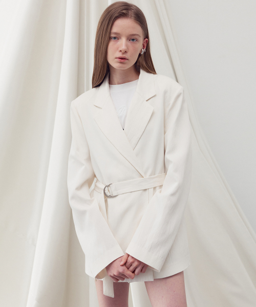 D-RING BELTED Пиджак IVORY