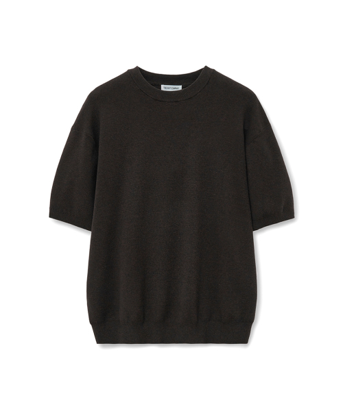 Джемпер из хлопка и кашемира с круглым вырезом [Charcoal Brown]