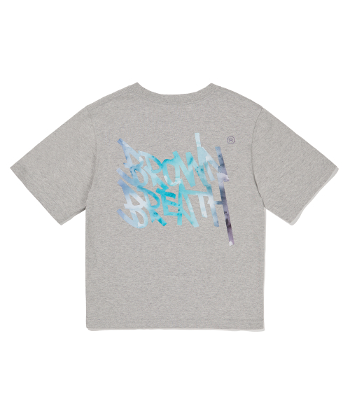 Tシャツ・カットソー BROWNBREATH W INK TAG CROP TEE MELANGE GREY BJMWSTC02MG 브라운브레스(BROWNBREATH) W INK TAG CROP TEE - MELANGE GREY