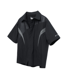 Paneled Half Shirt - Black