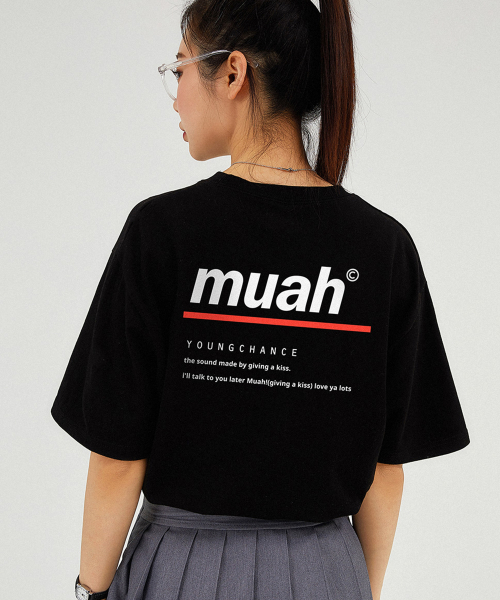 무아무아(MUAHMUAH) 레드라인 무아 티셔츠 [블랙] - 사이즈 & 후기 | 무신사