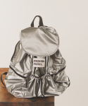 String flap backpack _ Glittery silver