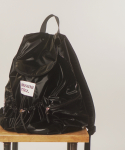 String flap backpack _ Glittery black