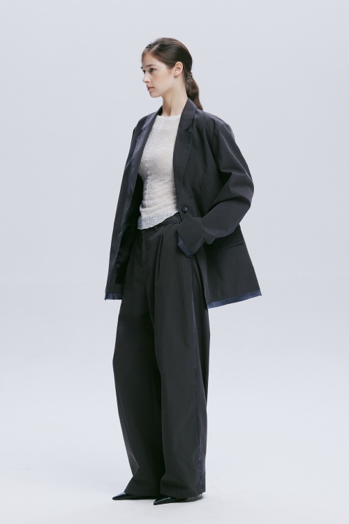 COTTON RAW CUT Широкий Брюки (CHARCOAL)