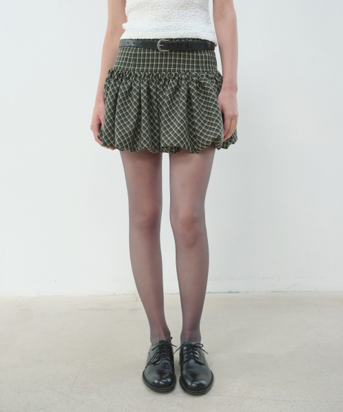 Green check mini skirt hotsell