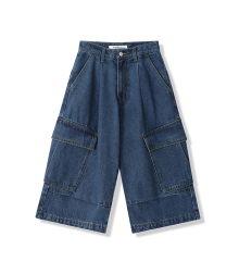 Side Big Denim Shorts INDIGO