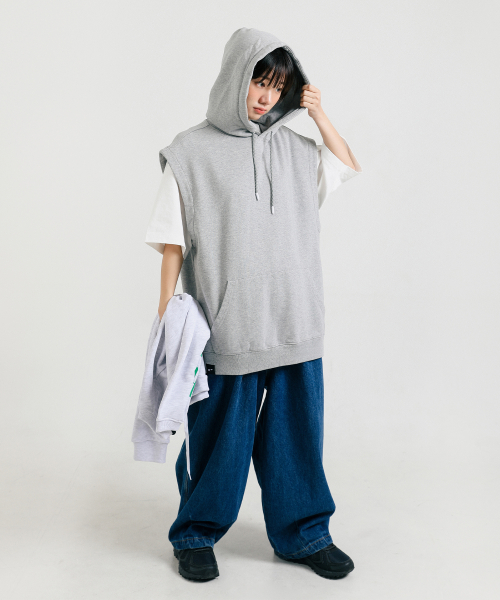 Базовый многослойный жилет с капюшоном (Grey)