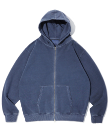 Vintage Pigment Hoodie Zip Up Navy