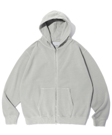 Vintage Pigment Hoodie Zip Up Light Grey