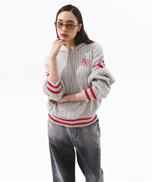 STRIPE COLOR Трикотаж HOODIE OATMEAL