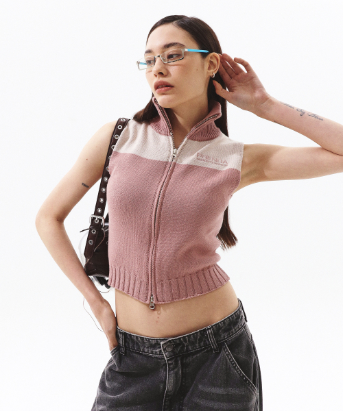 2TONE HIGH Горловина Трикотаж VEST Розовый
