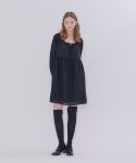 메타퍼(METAPHER) 스퀘어넥 셔링 드레스 블랙
