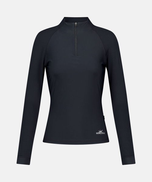 W Dry Полу Zip L/S Tee Черный