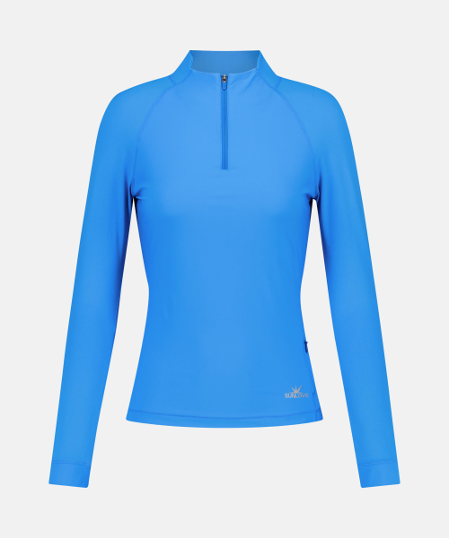 W Dry Полу Zip L/S Tee Синий