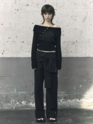 셋업 レザーセットアップ　bohemian seoul blackup 보헤미안 서울 보헤미안 지퍼 디테일 숄더백 빈티지 블랙