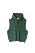 홀리선(HORLISUN) Acorn Hoodie Vest Cardigan Cotton Knit Smart Green