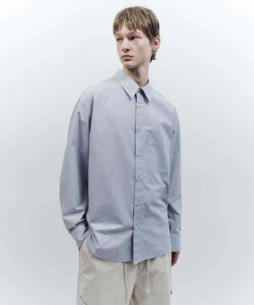 MUSINSA | INSILENCE Washed Typewriter Shirt LIGHT BLUE