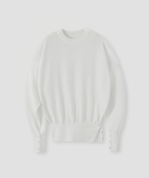 MUSINSA | LAFUDGESTORE French wool button knit_Ecru