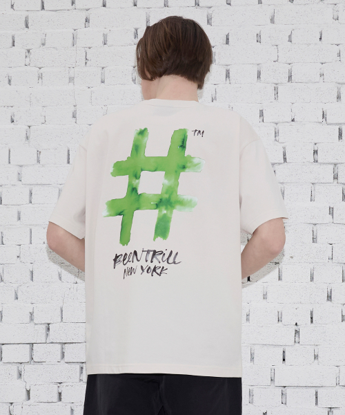 MUSINSA BEENTRILL Water Painting Hashtag Oversized Fit ShortSleeved