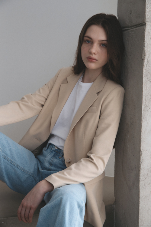 Однобортный жакет Mute (Beige)