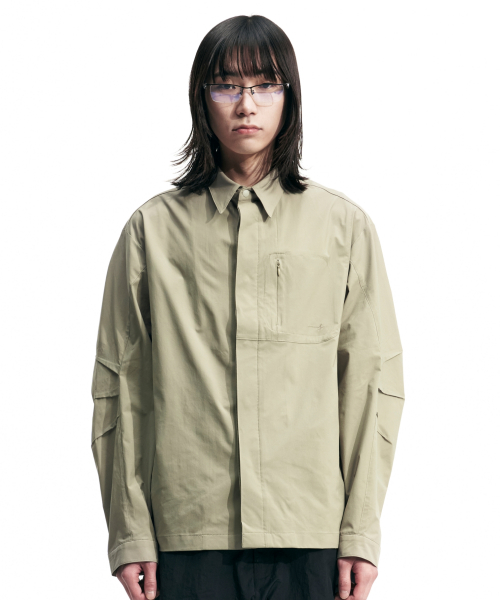록히드마틴(LOCKHEED MARTIN) ZIPPER POCKET SHIRT (KHAKI BEIGE) - 사이즈 & 후기 | 무신사