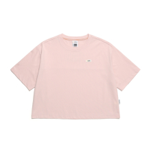 N242WTS910 여성 로고 변형 크롭 오버핏 반팔 티셔츠 PINK