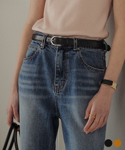 틸아이다이 Italian leather classic plain belt[3color]