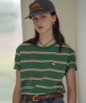 틸 아이 다이(TILL I DIE) Multi stripe cotton t-shirt_Green
