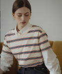 틸 아이 다이(TILL I DIE) Multi stripe cotton t-shirt_Ivory