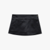 Semi Low-rise Satin Mini Skirt (BLACK)