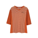 비지트인뉴욕(VISITINNEWYORK) V-neck Striped T-shirt(YX7ST10)
