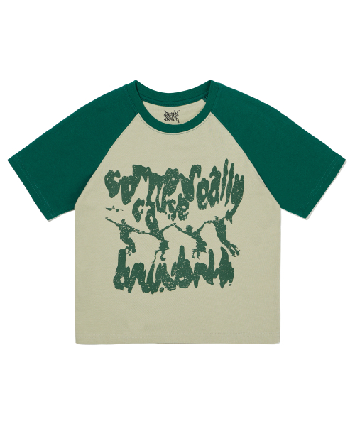 ★BROWNBREATH★ W CAUSE RAGLAN TEE GREEN 브라운브레스(BROWNBREATH) W CAUSE RAGLAN TEE - GREEN