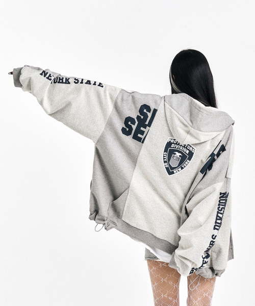 스키즘 인듀싱(SCHISM INDUCING) FAKE REWORKED ZIP HOODIE