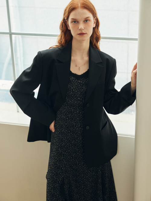 шерстяной BLEND TAILORED JACKET_BLACK