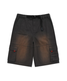 BELTED CARGO SHORT DYING CHARCOAL