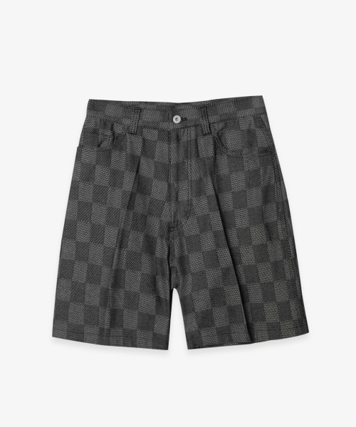 CHECKER BOARD DENIM короткий (чёрный)